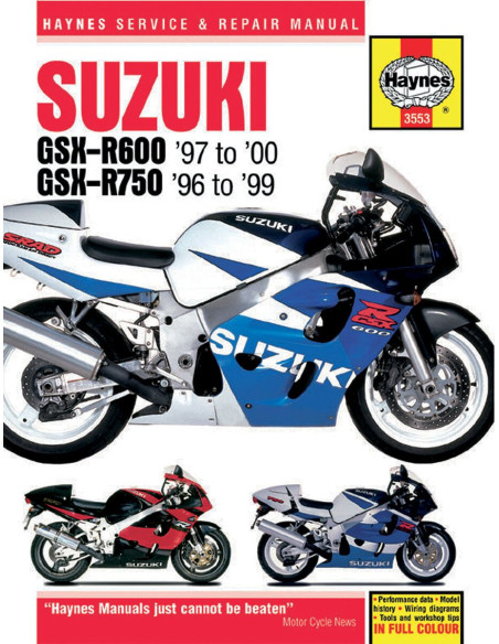 Manuel entretien et réparation HAYNES Suzuki 600 GSXR 1997-2000 750 GSXR 1996-1999 en Anglais
