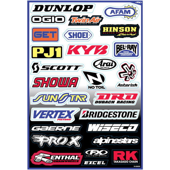 Planche d’autocollants sponsor Factory Effex A