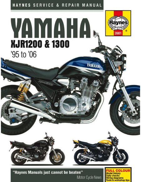 Manuel entretien et réparation HAYNES Yamaha 1200/1300 XJR 1995-2006 en Anglais