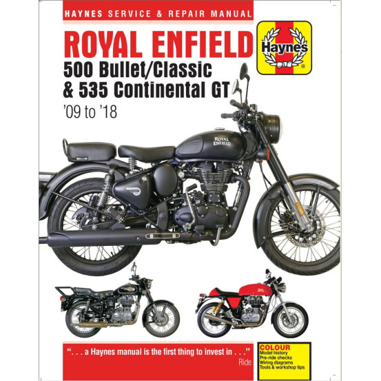Manuel entretien et réparation HAYNES Royald Enfield 500 Bullet/Classic 535 Continental GT 2009-2018 en Anglais