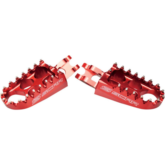 Repose pieds SCAR standard Honda 125/250 CR 150/250/450 CRF Kawasaki 250/450 KXF Rouge