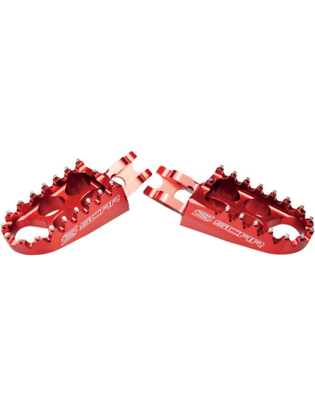 Repose pieds SCAR standard Honda 125/250 CR 150/250/450 CRF Kawasaki 250/450 KXF Rouge