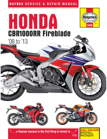 Manuel entretien et réparation HAYNES Honda 1000 CBR RR Fireblade 2008-2013 en Anglais