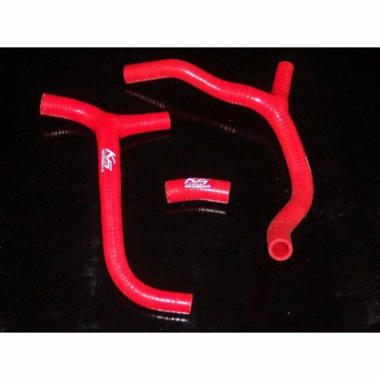 Durites de radiateur KSX renforcées silicone Honda 450 CRF-R/X 2009-2012 Rouge Raccord Y