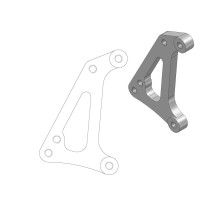 Patte de déport étrier supermotard 4 pistons MOTO MASTER - Compat. disque 320mm + roue SM - HUSQVARNA 701 - KTM 690 Enduro / R
