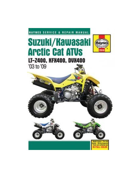 Manuel entretien et réparation HAYNES Suzuki 400 LTZ Kawasaki 400 KFX 2003-2009 en Anglais