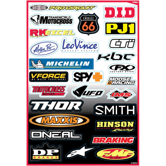 Planche d’autocollants sponsor Factory Effex B