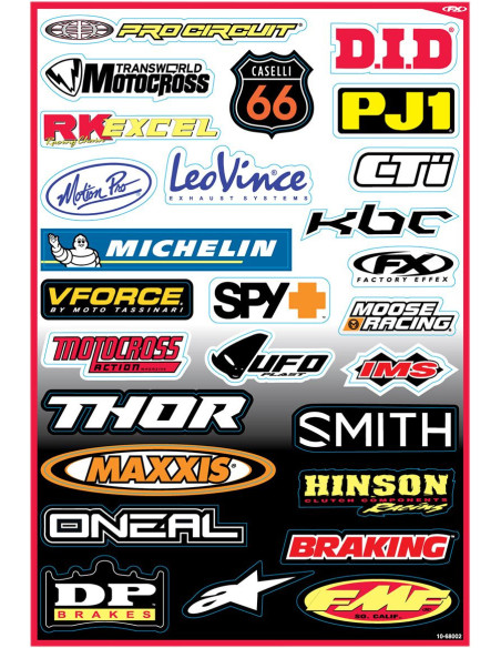 Planche d’autocollants sponsor Factory Effex B