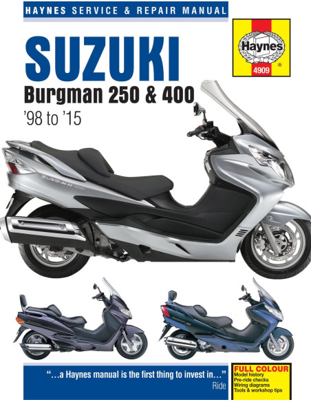 Manuel entretien et réparation HAYNES Suzuki 250/400 Burgman 1998-2015 en Anglais