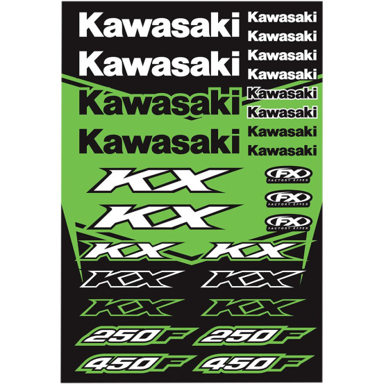 Planche d’autocollants Kawasaki KX Factory Effex
