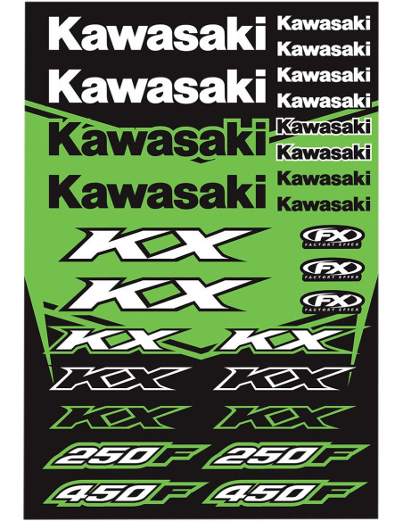 Planche d’autocollants Kawasaki KX Factory Effex