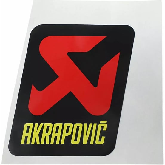 Autocollant de silencieux AKRAPOVIC noir rouge jaune 85 X 65
