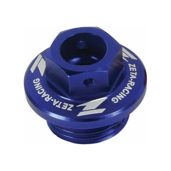 Bouchon de remplissage d'huile ZETA M20x2.5 Honda, Yamaha, Kawasaki selon modeles compatibles Bleu