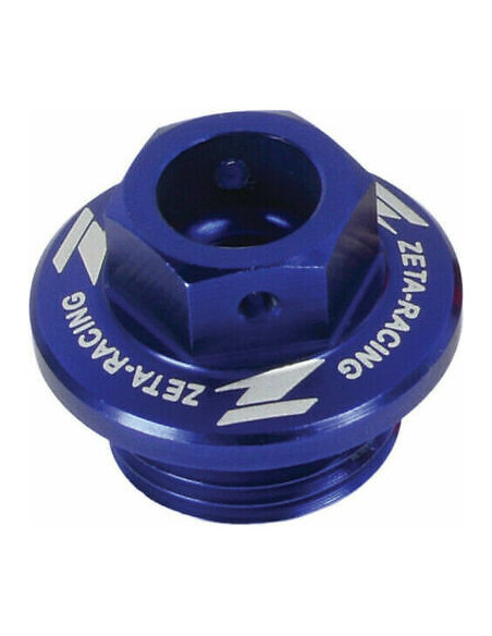 Bouchon de remplissage d'huile ZETA M20x2.5 Honda, Yamaha, Kawasaki selon modeles compatibles Bleu