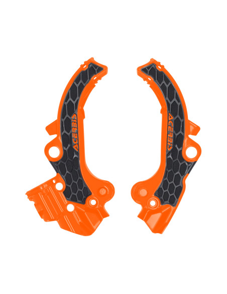 Protection de cadre XGRIP - Orange Noir - ACERBIS Husqvarna 65 TC 2024 KTM 65 SX 2024