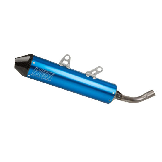 Silencieux alu bleu embout carbone HGS Yamaha YZ 65 2018-2021