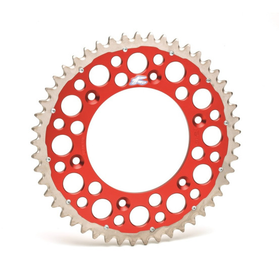 Couronne RENTHAL TWINRING Alu/Acier Honda 125/250/450 CR/CRF Rouge