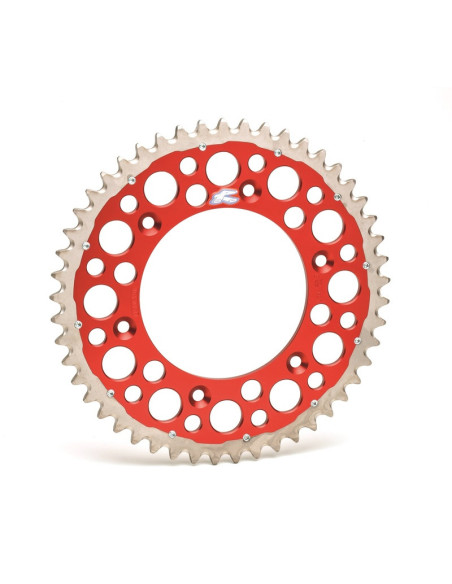 Couronne RENTHAL TWINRING Alu/Acier Honda 125/250/450 CR/CRF Rouge