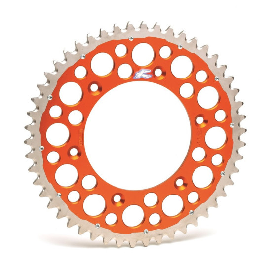 Couronne RENTHAL TWINRING Alu/Acier KTM SX/SXF/EXC/EXCF Orange