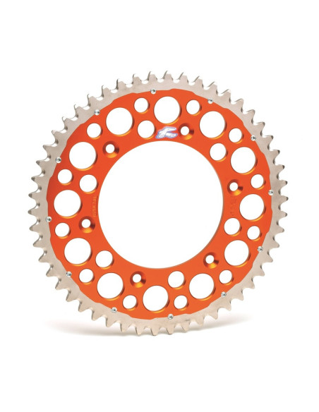 Couronne RENTHAL TWINRING Alu/Acier KTM SX/SXF/EXC/EXCF Orange