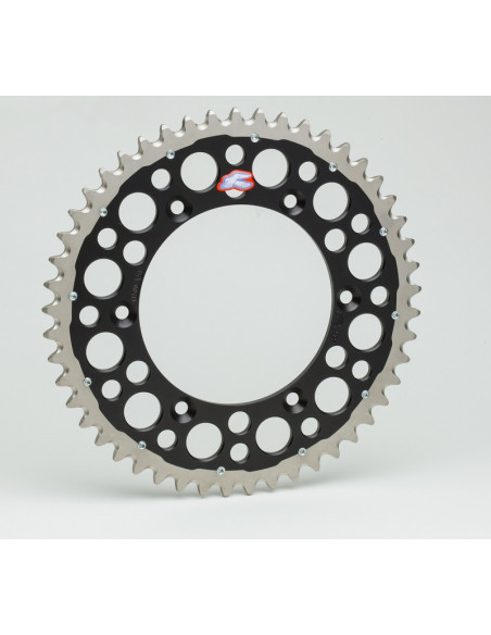 Couronne RENTHAL TWINRING Alu/Acier Suzuki 125/250/450 RM/RMZ Noir
