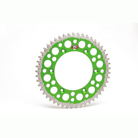 Couronne RENTHAL TWINRING Alu/Acier Kawasaki 125/250/450 KX/KXF Vert
