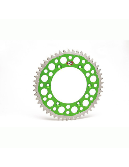 Couronne RENTHAL TWINRING Alu/Acier Kawasaki 125/250/450 KX/KXF Vert