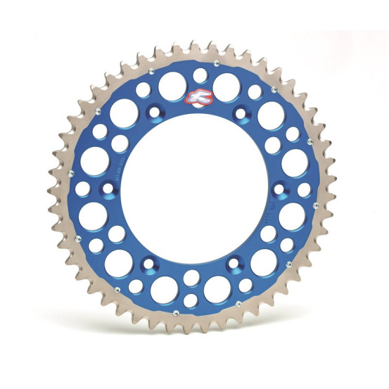 Couronne RENTHAL TWINRING Alu/Acier Husaberg TE/FE Husqvarna TC/TE/FC/FE Bleu