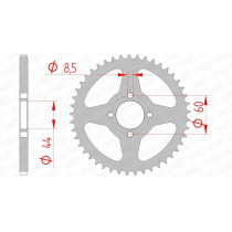 Couronne Acier AFAM 12100 moyeu diamètre 64mm