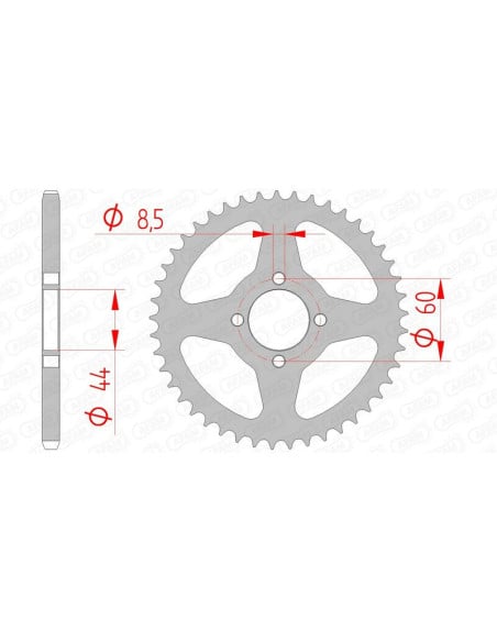 Couronne Acier AFAM 12100 moyeu diamètre 64mm