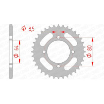 Couronne Acier AFAM 12101 moyeu diamètre 44mm