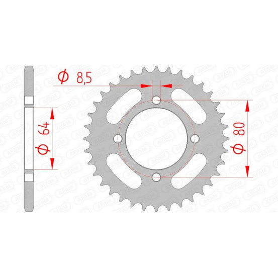 Couronne Acier AFAM 12101 moyeu diamètre 44mm