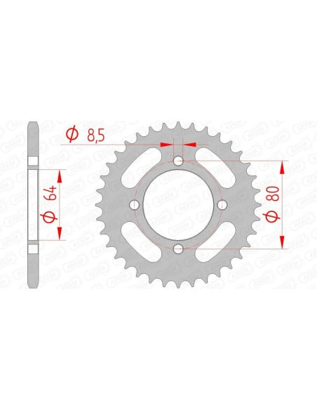 Couronne Acier AFAM 12101 moyeu diamètre 44mm
