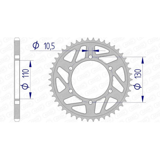 Couronne Alu AFAM - Pas 520 - réf 13814