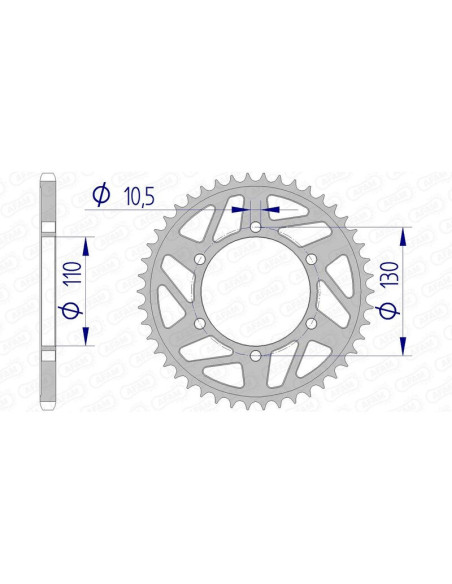 Couronne Alu AFAM - Pas 520 - réf 13814
