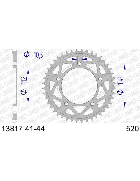 Couronne Alu AFAM - Pas 520 - réf 13817