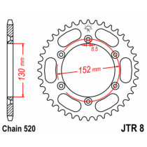 Couronne acier JT - Pas 520 - BMW 450 G X 2008-2010