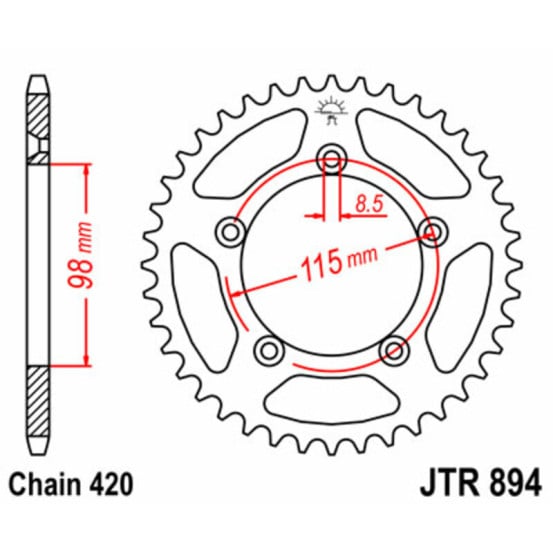 Couronne acier JT - Pas 420 - KTM 60 / 65cc