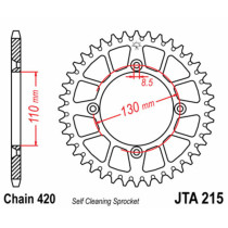Couronne alu noire JT - Pas 420 - HONDA 80 à 150cc
