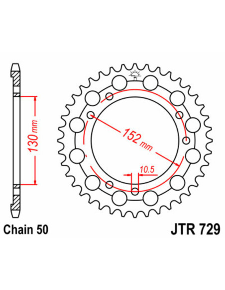 Couronne acier JT - Pas 530 - CAGIVA 900cc