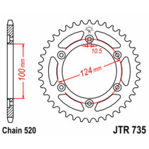 Couronne acier JT - Pas 520 - DUCATI 600 à 900cc