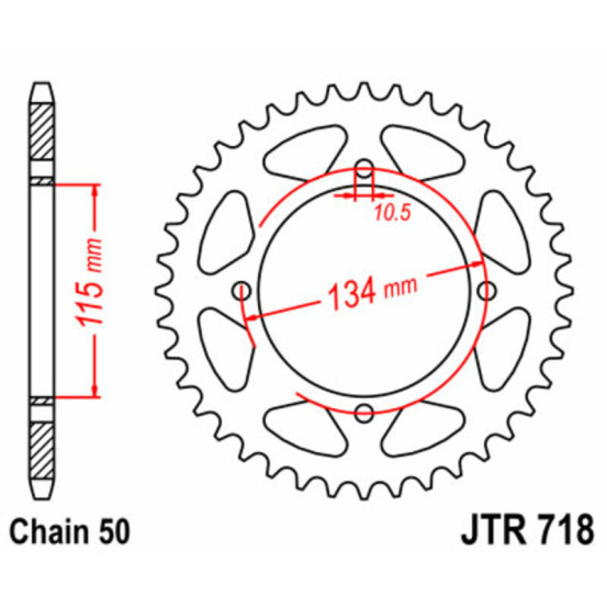 Couronne acier JT - Pas 530 - DUCATI 650 / 750cc