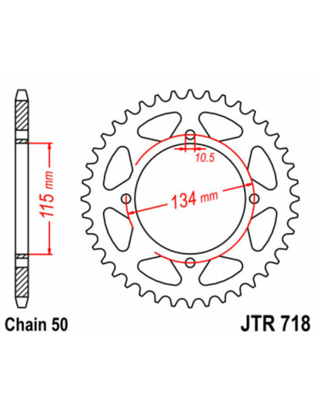 Couronne acier JT - Pas 530 - DUCATI 650 / 750cc
