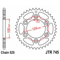Couronne acier JT - Pas 525 - DUCATI
