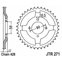 Couronne acier JT - Pas 428 - HONDA 125cc