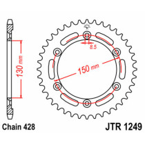 Couronne acier JT - Pas 428 - 125 XLR R 1998-2002