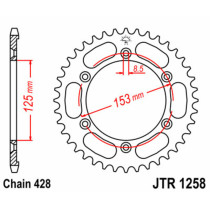 Couronne acier JT - Pas 428 - 125 XR L 2003-2008