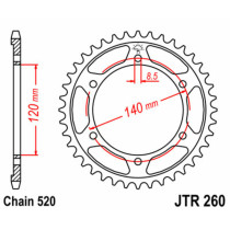 Couronne acier JT - Pas 520 - HONDA 250 XL R 1984-1987