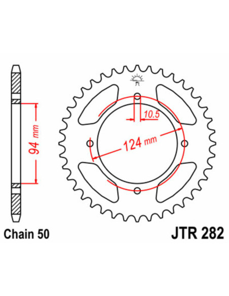 Couronne acier JT - Pas 530 - HONDA 500 / 550cc