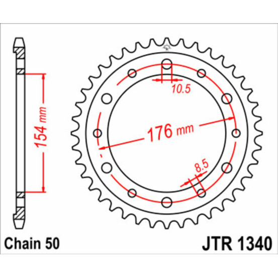 Couronne acier JT - Pas 530 - HONDA 750 / 800 / 1000cc